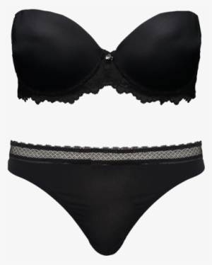 Strapless Thong Set Black Setv06 2084thong - Swimsuit #2161278