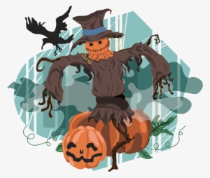 Free Halloween Scene Clipart, 2 Pages Of Free To Use - Halloween Scarecrow Clip Art #2161608