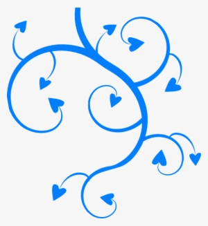 Blue Hearts Swirls Leaves Clip Art - Grey And Pink Borders #2161833