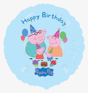18" Peppa Pig Happy Birthday Foil Balloon - Peppa Pig Foil Balloons #2162298