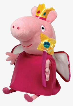 Peppa Pig Princess Peppa 6 Beanie Babies Plush By Ty - Peppa Pig - Beanie 12" Buddy #2163010