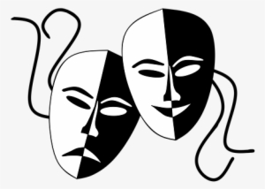 Theatermasken Masks Theater Happy Sad Acti - Comedy And Tragedy Masks Png #2163092