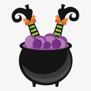 Purple Clipart Halloween - Witch In Cauldron Clipart #2163654