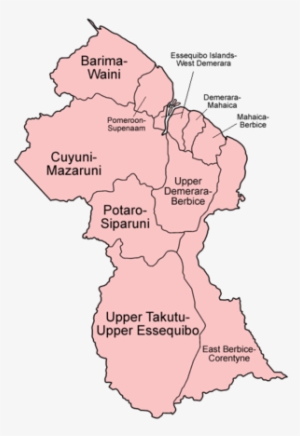 Guyana Regions English - Administrative Regions Of Guyana #2164684