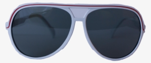White W/red Stripe Aviators - Plastic #2165210