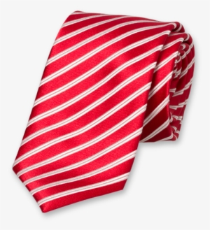 Red Striped Extra Long Tie - Röd Och Vit Randig Slips #2165266