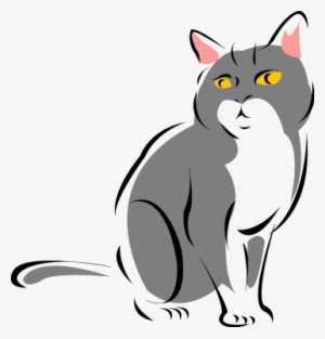 Cat Png Clipart - Grey And White Cat Clipart #2165662