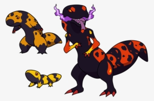 Salamander Clipart Barred - Poison Fire Fakemon #2166463