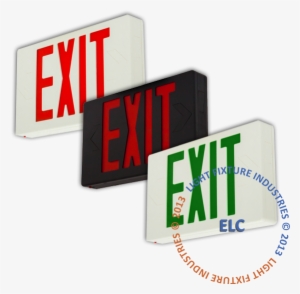 Exit Sign,ul Listed - Exit Sign, Ul Listed - Green Led - White - Battery #2166775