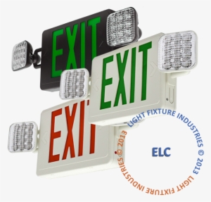 Combo Exit Sign Emergency Light Multi Options - Light Fixture Industries Lfi Lights - Hardwired Red #2166989