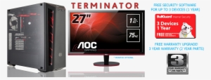 Falcon Gaming Pcs Come With A 2 Year Parts And 3 Year - Aoc G2778vq - 27" Led-backlit Lcd Monitor #2167063
