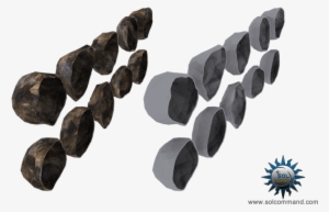 Hollow Half Asteroid Set 3d Model Free Download Solcommand - Low Poly #2168671