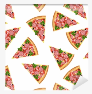 Seamless Background From Slices Of Tasty Pizza - Pizza #2169723