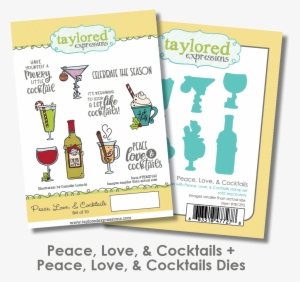 Peace, Love, & Cocktails Stamp And Die Set - Taylored Expressions Sugar Skulls Cling Stamp Set Temd111 #2170128