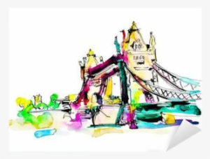 Watercolor Sketch Painting Of The Tower Bridge In London - London #2172671