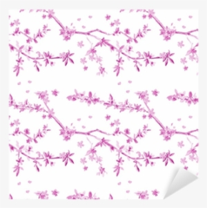 Elegant Seamless Texture With Almond Blossom Flowering - Painting #2173354