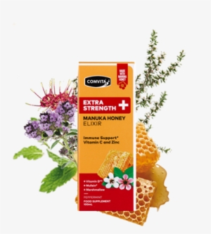 With Double Vit C & Zinc, Vit D & Herbs - Comvita Manuka Honey Elixir Extra Strength 100ml (100ml) #2175272