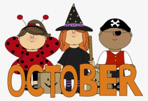 October Trick Or Treaters Clip Art - October Clipart #2175987