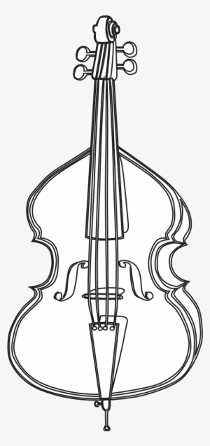 Cello Black And White Clipart - Cello Drawing #2176726
