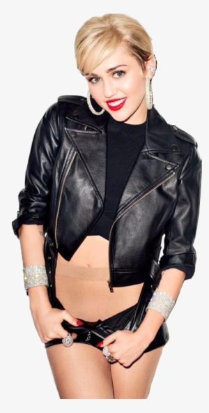 Miley Cyrus Y Clipart - Nipple Piercing Leather Jacket #2176751