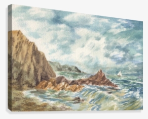 Vintage Storm At Rocky Shore Canvas Print #2176835 Vintage Storm At Rocky Shore Canvas Print #2176835