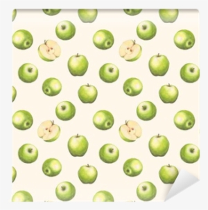 Hand-drawn Watercolor Seamless Pattern With Green Apples - Watercolor Painting #2178376