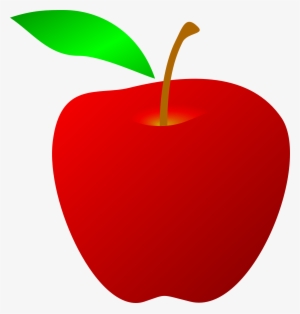 Drawing Of Red Apple With Green Leaf Free Image - Transparent Apple Clip Art #2178640