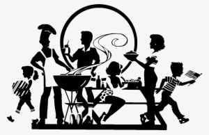 Barbecue Clip Art Clip Royalty Free Library - Dinner Party Clipart Black And White #2179578