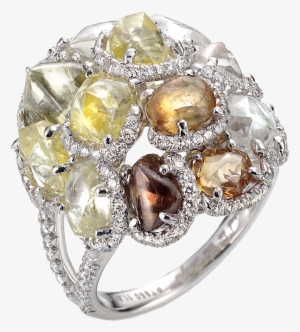 Champagne Bubbles Cocktail Ring - Champagne Diamond In The Rough #2179960