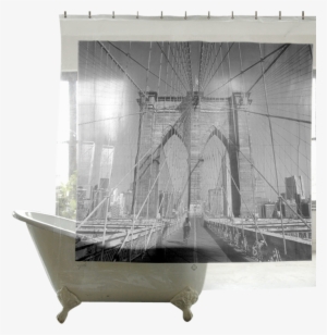 World Destinations Shower Curtains, Brooklyn-0 - Brooklyn Bridge Peva Shower Curtain #2181794