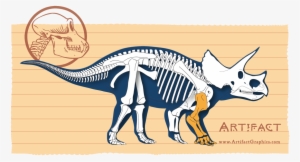 Adult Triceratops Bone Map, Highlighting Front Leg, - Dinosaur #2183167