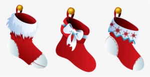 Transparent Three Christmas Stocking Clipart - Christmas Stockings Transparent Background #2183918