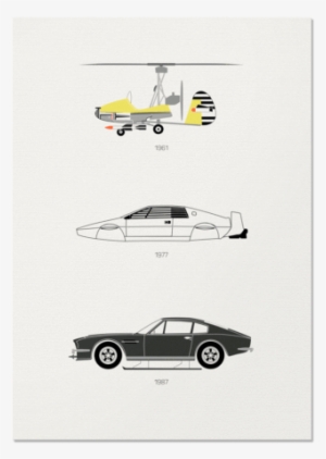 Live And Let Drive James Bond Unframed Poster - Rear View Prints The Iconic James Bond Car Print #2186356