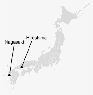 Map Of Japan Marking Nagasaki And Hiroshima With Text - Hiroshima And Nagasaki Location #2186663