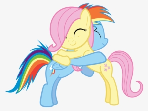 Foxy-noxy, Filly, Fluttershy, Hug, Rainbow Dash, Safe, - Rainbow Dash Mlp Pictures Fluttershy #2186831