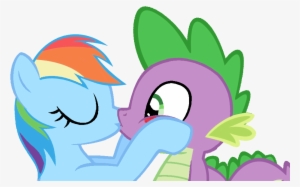 Rainbow Clipart Kiss - Spike X Rainbow Dash Kiss #2187377