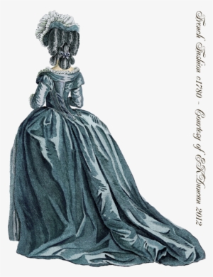 1780 "robe À L'anglaise" Style Fashion Plate - Rococo Gown Back #2189917
