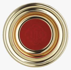 Metal Ware & Accessories - Offering Plate Brasstone - Red Ihs Insert #2190076