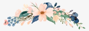 My Story - Navy Blush Watercolor Flowers #2190298