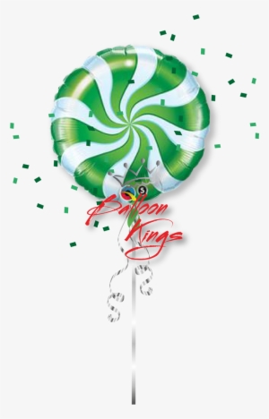 Candy Swirl Green - Red And White Mylar Balloons #2191775