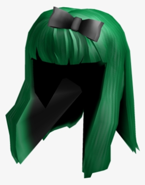 Green Hair With Bow - Roblox #2192298