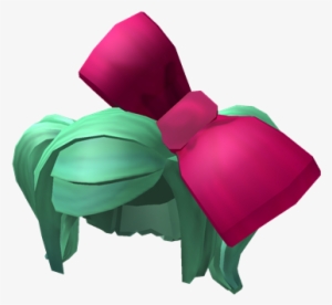 Green Hair With Oversized Bow - Roblox Green Hair #2192341