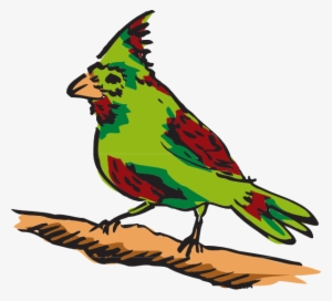 How To Set Use Green And Red Perched Bird Clipart #2192485