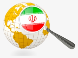 Iran Magnified Flag With Globe - Malaysia Globe Png #2192756