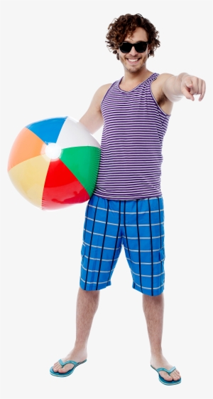 Men With Beach Ball Png Image - Guy Going To Beach #2192949