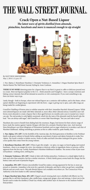 Dumante Handcrafted Espresso Liqueur On Wdrb In The - Wall Street Journal #2194645