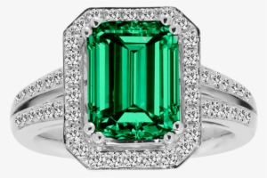 Colombian Emerald Ring - Tommaso Design Emerald Cut 8x6mm Created Pink Sapphire #2195824