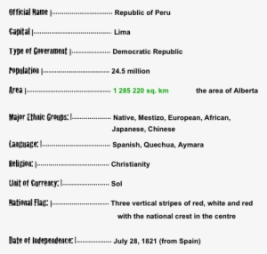 Official Name - Type Of Government In Peru #2195872