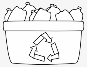 Black And White Recycle Bin With Plastic Bottles Clip - Plastic Black And White #2196605