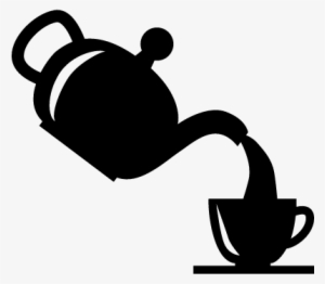 Serving Tea In A Cup From A Teapot Vector - Bule E Xicara Desenho #2197152